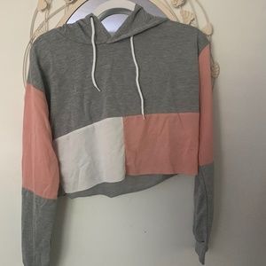 Multi Colored Cropped Hoodie